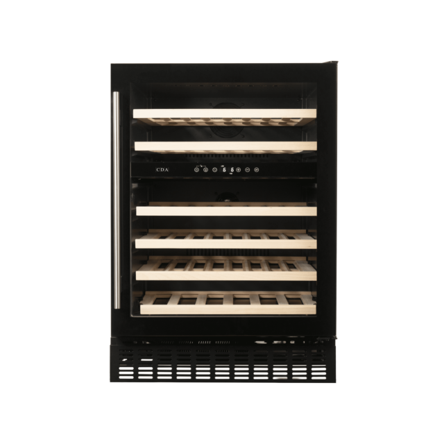 CDA WCCFO602BL FS/under counter 60cm wine cooler, 46 x BS, dual temp zone, RD,black