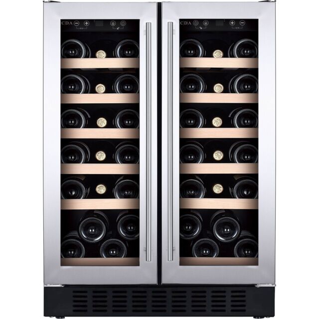 CDA WCCFO622SS FS/under counter wine cooler, 38 x BS, double door, dual temp, SS