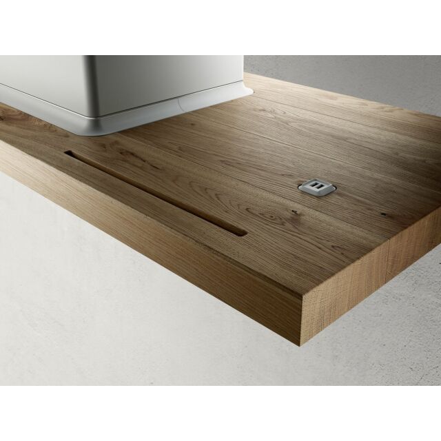 Elica BIO-ISLAND White And Oak Wood Bio Island Hood With 3 Speed Controls + 2 Booster Controls And L