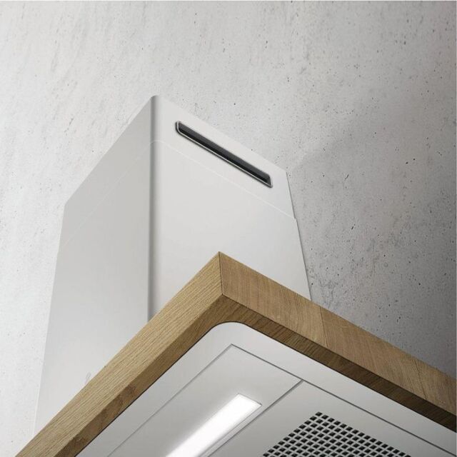 Elica BIO White And Oak Wood Bio Chimney Hood With 3 Speed Controls + 2 Booster Controls And Led Lig