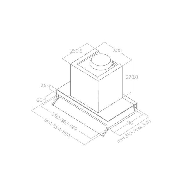 Elica BOXIN-HE-90 90Cm Stainless Steel And White Glass Boxin Built In Hood With Led Lighting And 3 S