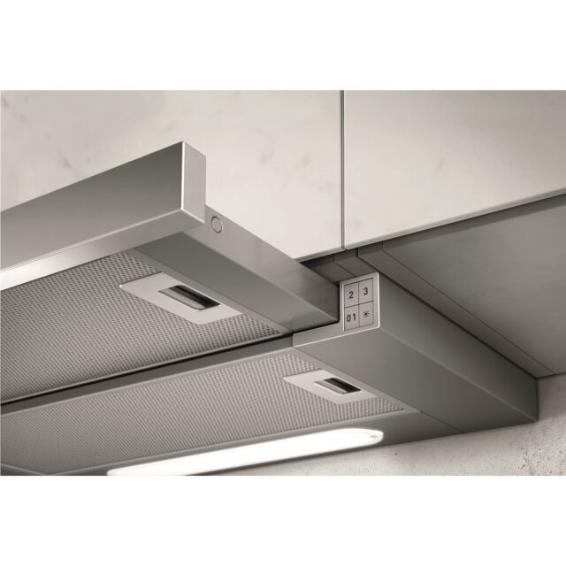 Elica ELITE14-LED-90 90Cm Stainless Steel Telescopic Cooker Hood With Pull Out Canopy, 3 Push Speed 