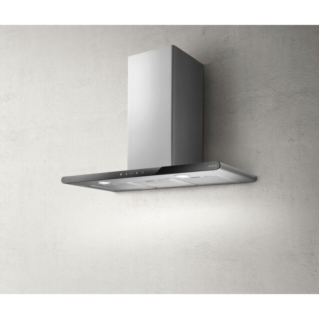 Elica GALAXY-LED-BLK 80Cm Galaxy Led Stainless Steel/Black Glass Chimney Cooker Hood