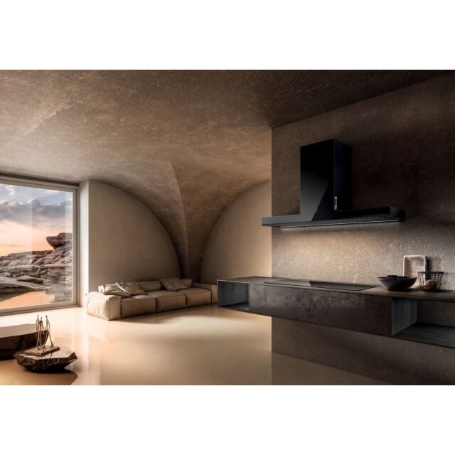 Elica HAIKU-120-BLK 120Cm Black Wall Mounted Chimney Cooker Hood 