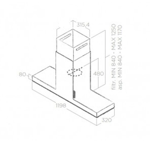 Elica HAIKU-ISL-120-SS 120Cm Haiku Stainless Steel Island Hood With Led Strip Lighting And Touch Con