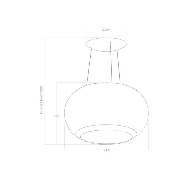 Elica INTERSTELLAR-C Clear Crystal Interstellar Ceiling Mounted Hood With 3 Speeds + Booster Power L