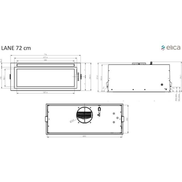 Elica LANE-80-WH 72Cm White Lane Canopy Hood With 3 Speed Controls + 1 Booster Power Level And Led L