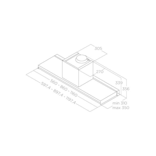 Elica LEVER-120 120Cm Stainless Steel Lever Canopy Cooker Hood For Ducted/Recirculating Ventilation 