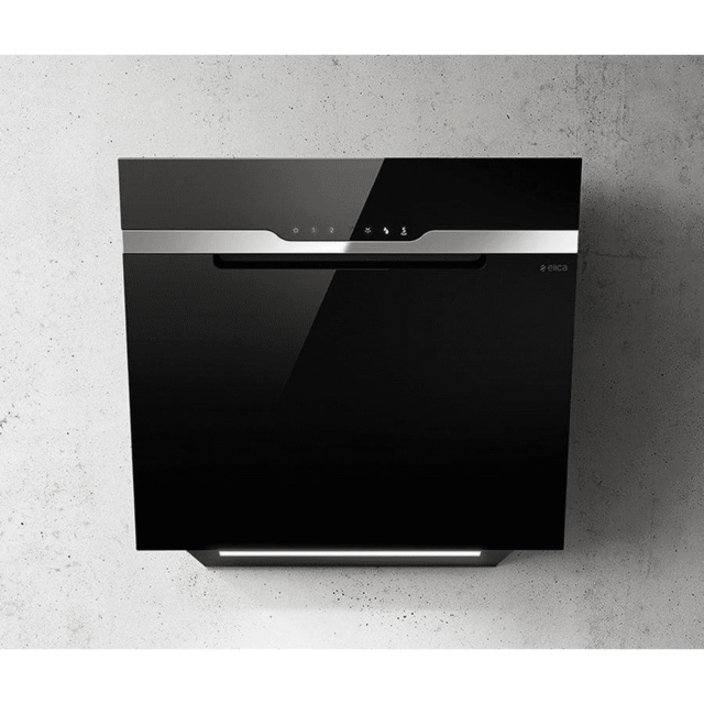 Elica MAJ-ND-BLK-60 60Cm No Drip Black Glass Majestic Wall Mounted Hood With Touch Controls And Led 
