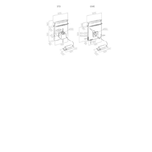 Elica PANDORA-BLK 84Cm Black Glass Pandora Downdraft Cooker Hood For Ducted/Recirculating Ventilatio