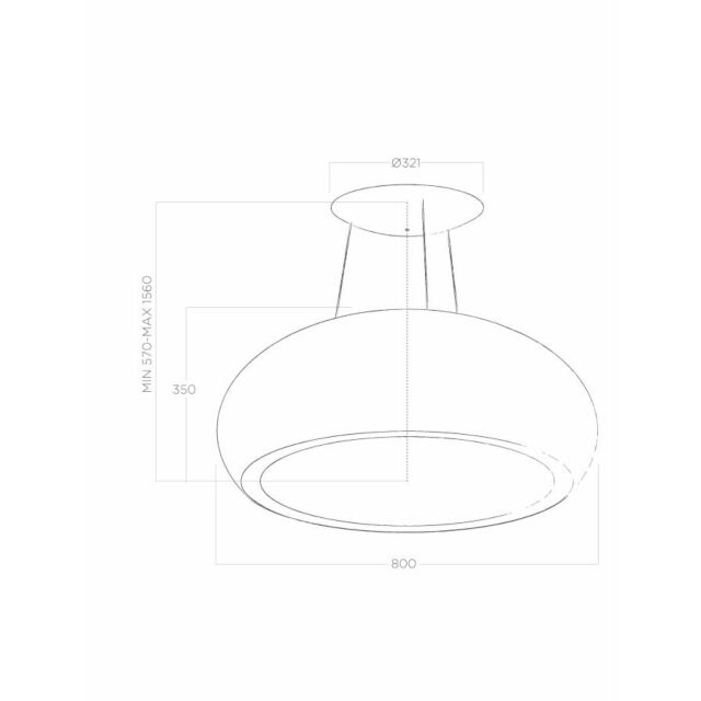 Elica PEARL-WH-MATT 80Cm Matt White Pearl Suspended Ceiling Cooker Hood With Led Lighting