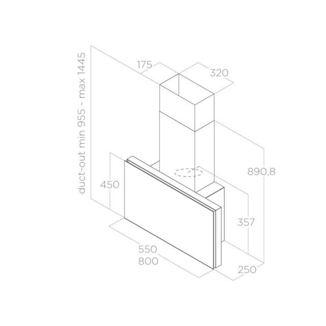 Elica PLAT-WH-55 55Cm White Wall Mounted Hood With 3 Speeds And 1 Boost Power Level 
