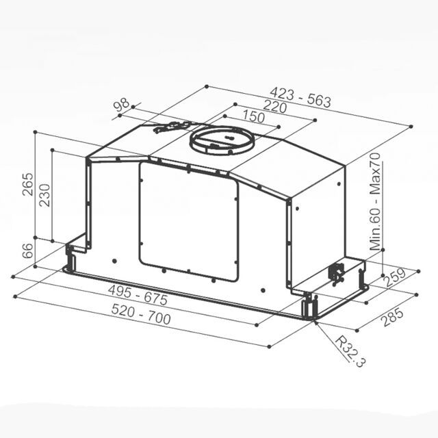 Faber 110.0456.218 In-Light EV8P WH MATT A70 (Matt White, 70cm)