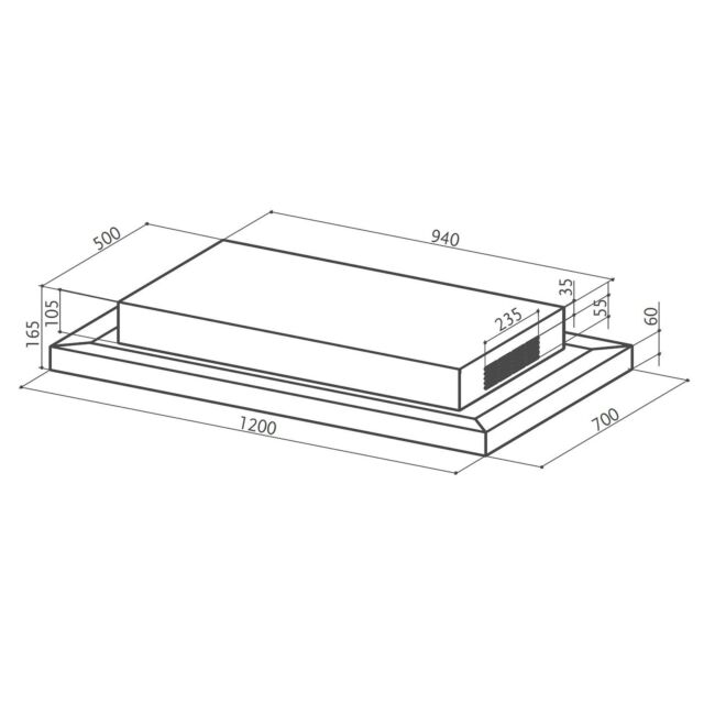 Faber 110.0479.462 Skypad 2.0 X/WH F120 (Stainless Steel/ White Glass, 120cm)