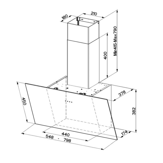 Faber 330.0572.390 Tweet EG8 LED WH A80 (White Glass, 80cm)