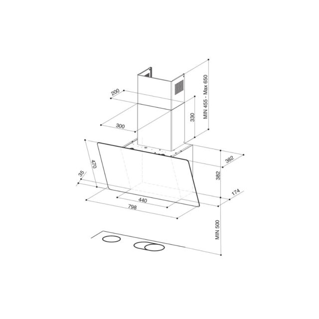 Faber 330.0615.685 V-Air KL A80 (Black / Brown, 80cm)