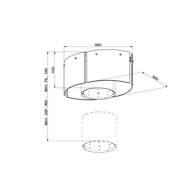 Faber 345.0492.592 Nest Plus (Stainless Steel / Glass, 86cm)