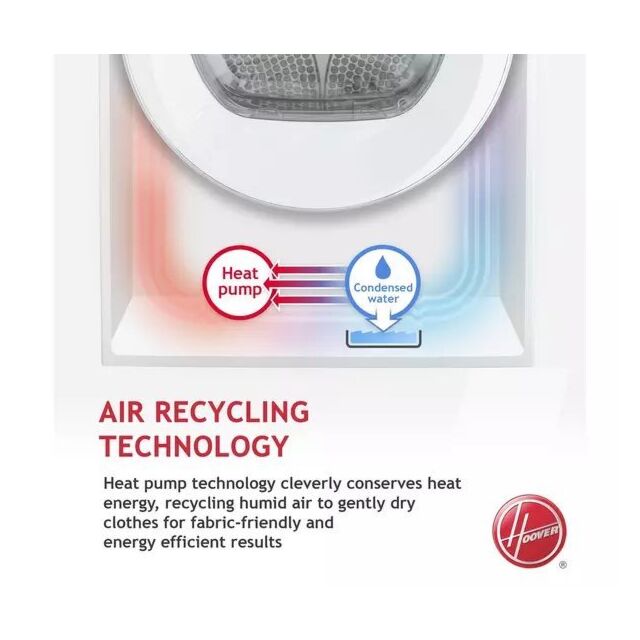 Hoover NDEH10A2TCBER-80 10kg Heat Pump Tumble Dryer - Graphite