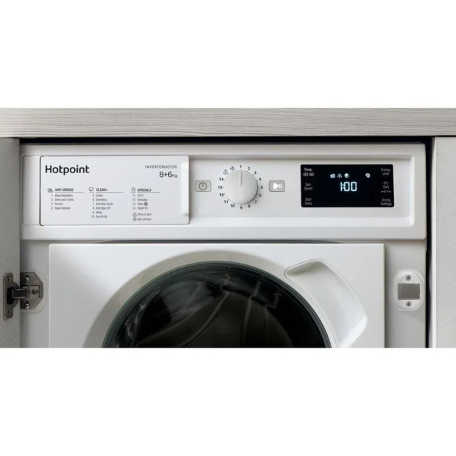 Hotpoint BIWDHG861484 59.50cm Built-In 8kg/6kg Washer Dryer