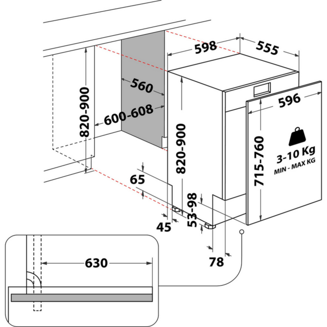 Hotpoint H7IC16M6 Integrated Dishwasher 16 Place Settings