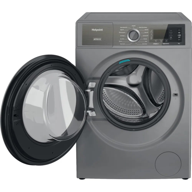 Hotpoint H8W946SBUK 9kg 1400 Spin Washing Machine - Silver