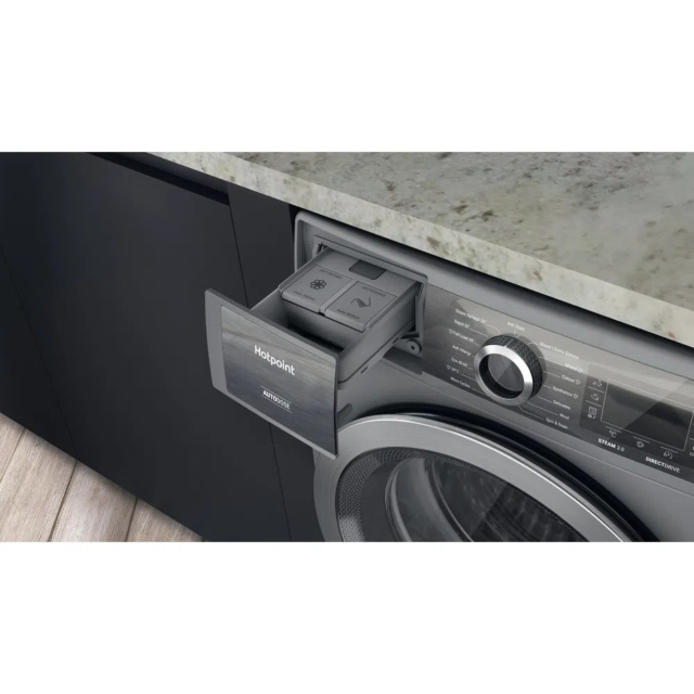 Hotpoint H8W946SBUK 9kg 1400 Spin Washing Machine - Silver