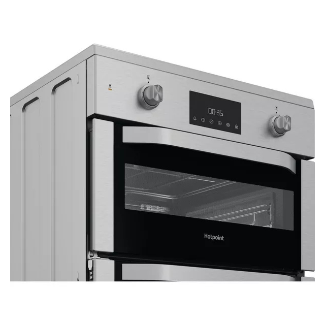 Hotpoint HDE6IDC2X 60cm Double Electric Cooker Induction