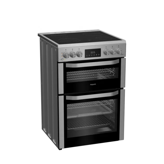 Hotpoint HDE6VDCASX 60cm Double Electric Ceramic Cooker