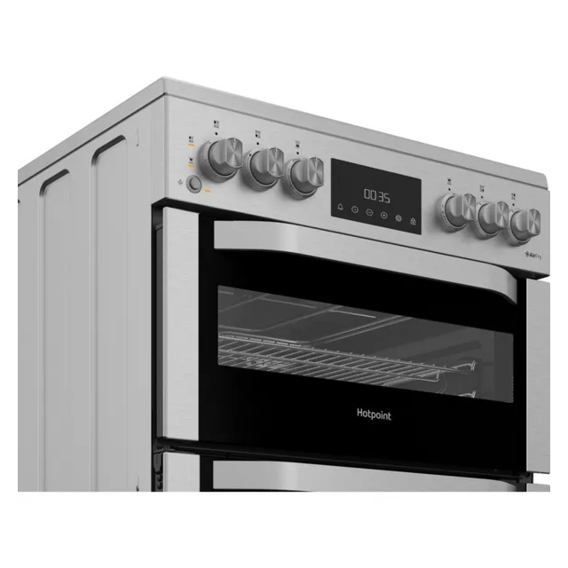 Hotpoint HDE6VDCASX 60cm Double Electric Ceramic Cooker