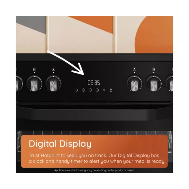 Hotpoint HDE6VDCASX 60cm Double Electric Ceramic Cooker