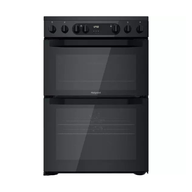 Hotpoint HDM67V9CMB 60cm Ceramic Double Electric Cooker - Black