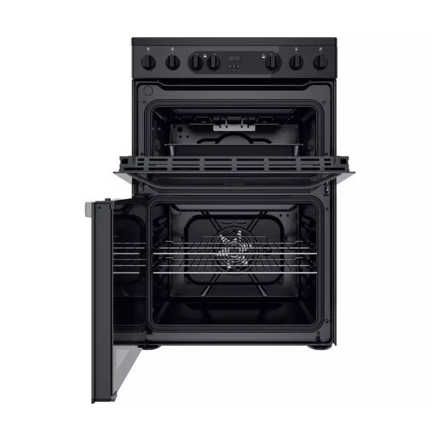 Hotpoint HDM67V9CMB 60cm Ceramic Double Electric Cooker - Black