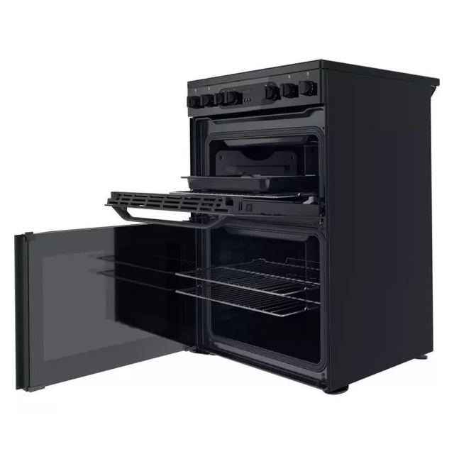 Hotpoint HDM67V9CMB 60cm Ceramic Double Electric Cooker - Black