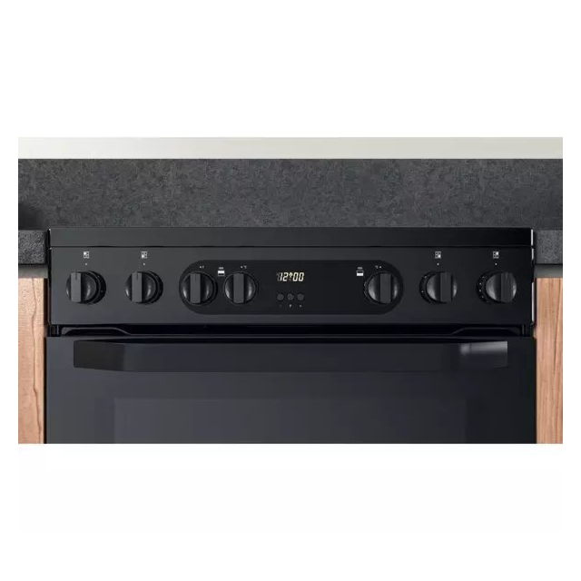 Hotpoint HDM67V9CMB 60cm Ceramic Double Electric Cooker - Black