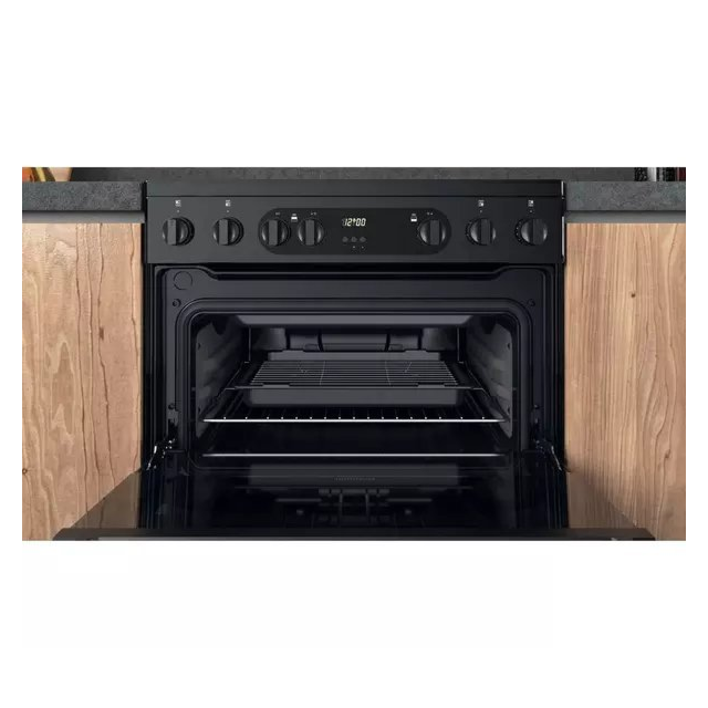 Hotpoint HDM67V9CMB 60cm Ceramic Double Electric Cooker - Black