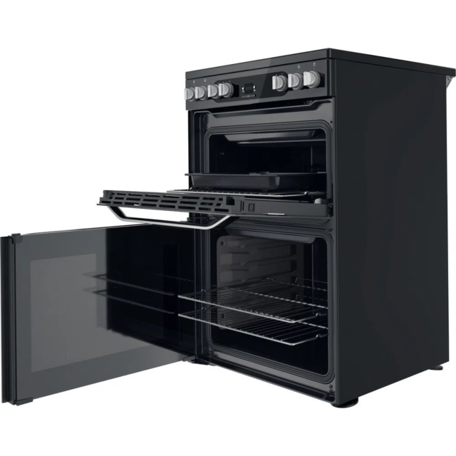 Hotpoint HDM67V9HCB 60cm Double Oven Electric Cooker with Ceramic Hob - Black