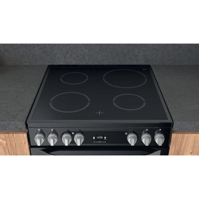Hotpoint HDM67V9HCB 60cm Double Oven Electric Cooker with Ceramic Hob - Black