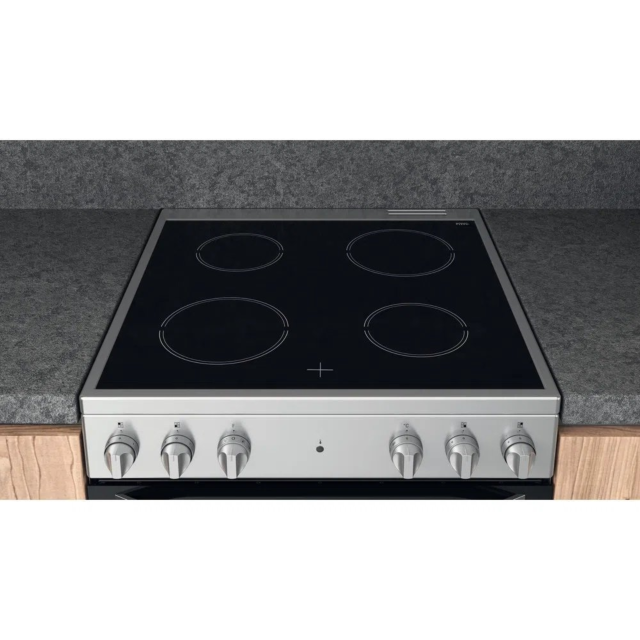 Hotpoint HS67V5KHX 60cm Double Oven Electric Cooker with Ceramic Hob - Stainless Steel