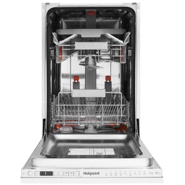 Hotpoint HSIO3T223WCEUKN integrated Slim Dishwasher in Silver - 10 Place Settings