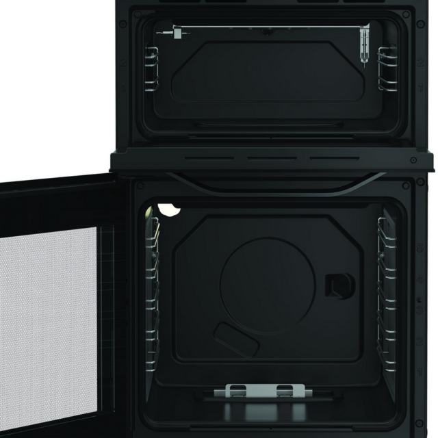 Hotpoint HTG5GCB 50cm Double Oven Gas Cooker Black