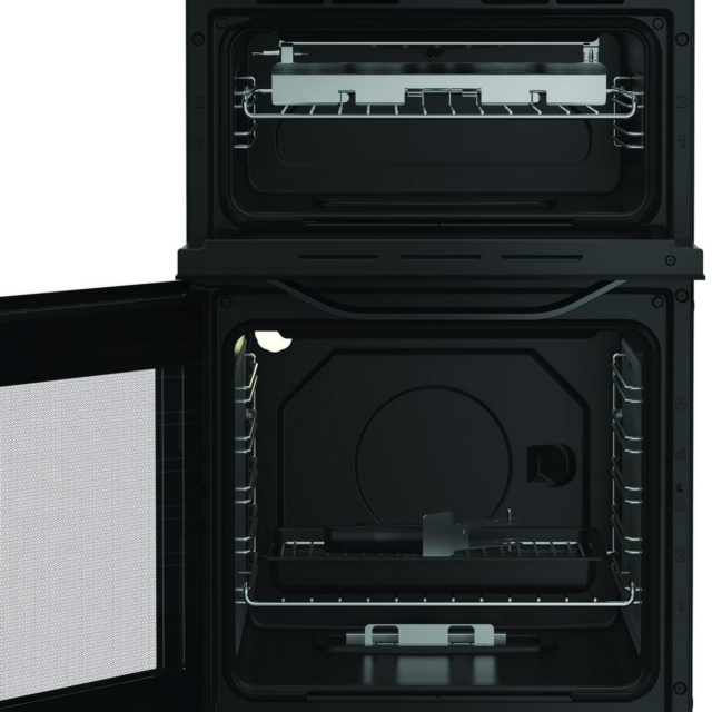 Hotpoint HTG5GCB 50cm Double Oven Gas Cooker Black