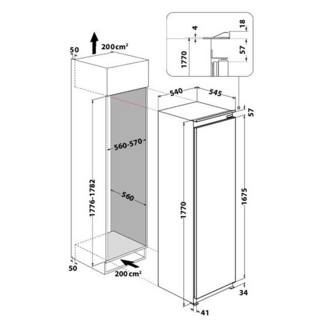 Hotpoint HTSD18A011A1 54cm Integrated Fridge Freezer