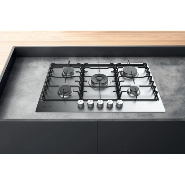 Hotpoint PPH75PDFIXUK 75cm Gas Hob - Silver