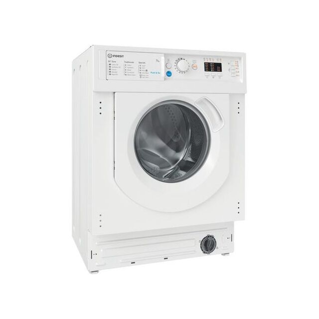 Indesit BIWMIL71252UKN 7Kg 1200 Spin White Integrated Washing Machine With Push&Go, Water Balance Pl