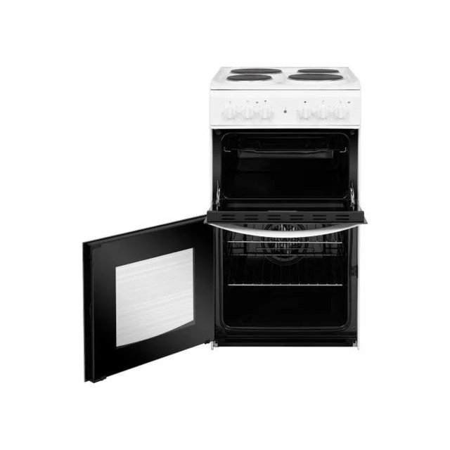 Indesit ID5E92KMW 50cm Twin Cavity Electric Solid Plate Cooker â€“ White