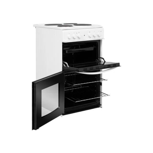 Indesit ID5E92KMW 50cm Twin Cavity Electric Solid Plate Cooker â€“ White