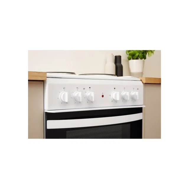 Indesit ID5E92KMW 50cm Twin Cavity Electric Solid Plate Cooker â€“ White