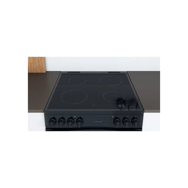 Indesit ID67V9KMBUK 60cm Double Oven Electric Cooker with Ceramic Hob - Black
