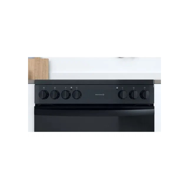 Indesit ID67V9KMBUK 60cm Double Oven Electric Cooker with Ceramic Hob - Black