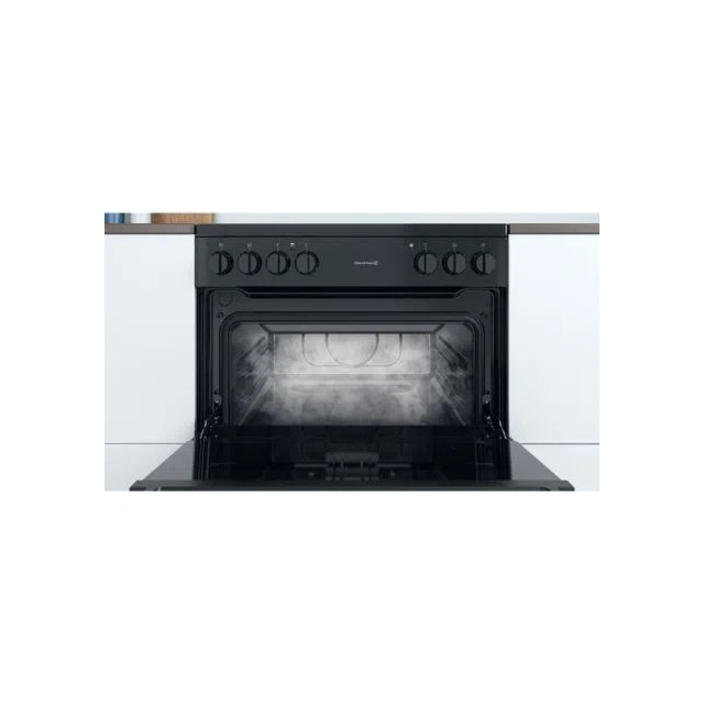 Indesit ID67V9KMBUK 60cm Double Oven Electric Cooker with Ceramic Hob - Black